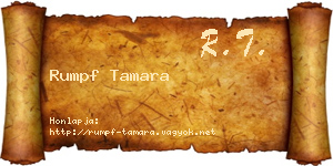 Rumpf Tamara névjegykártya